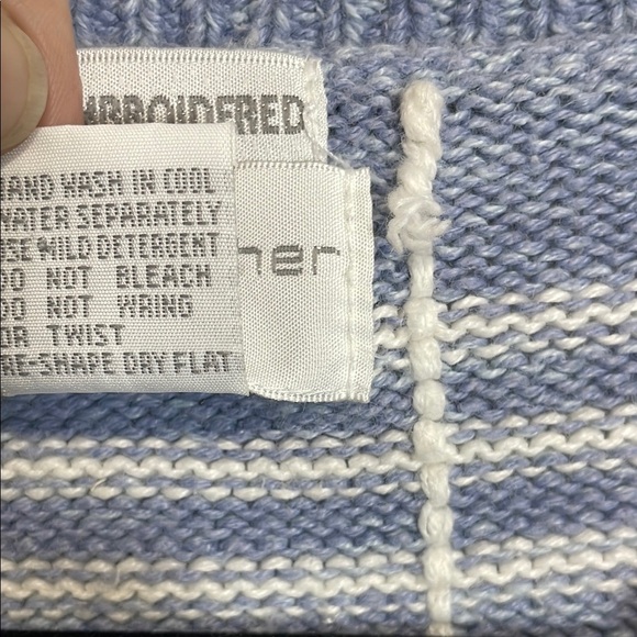 Christopher & Banks Blue and White Floral Embroidery Vest - Picture 7 of 9